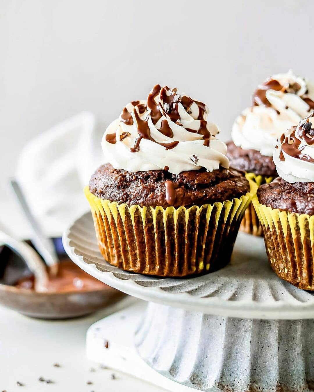 Chocolate Banana Cupcakes with Peanut Butter Buttercream