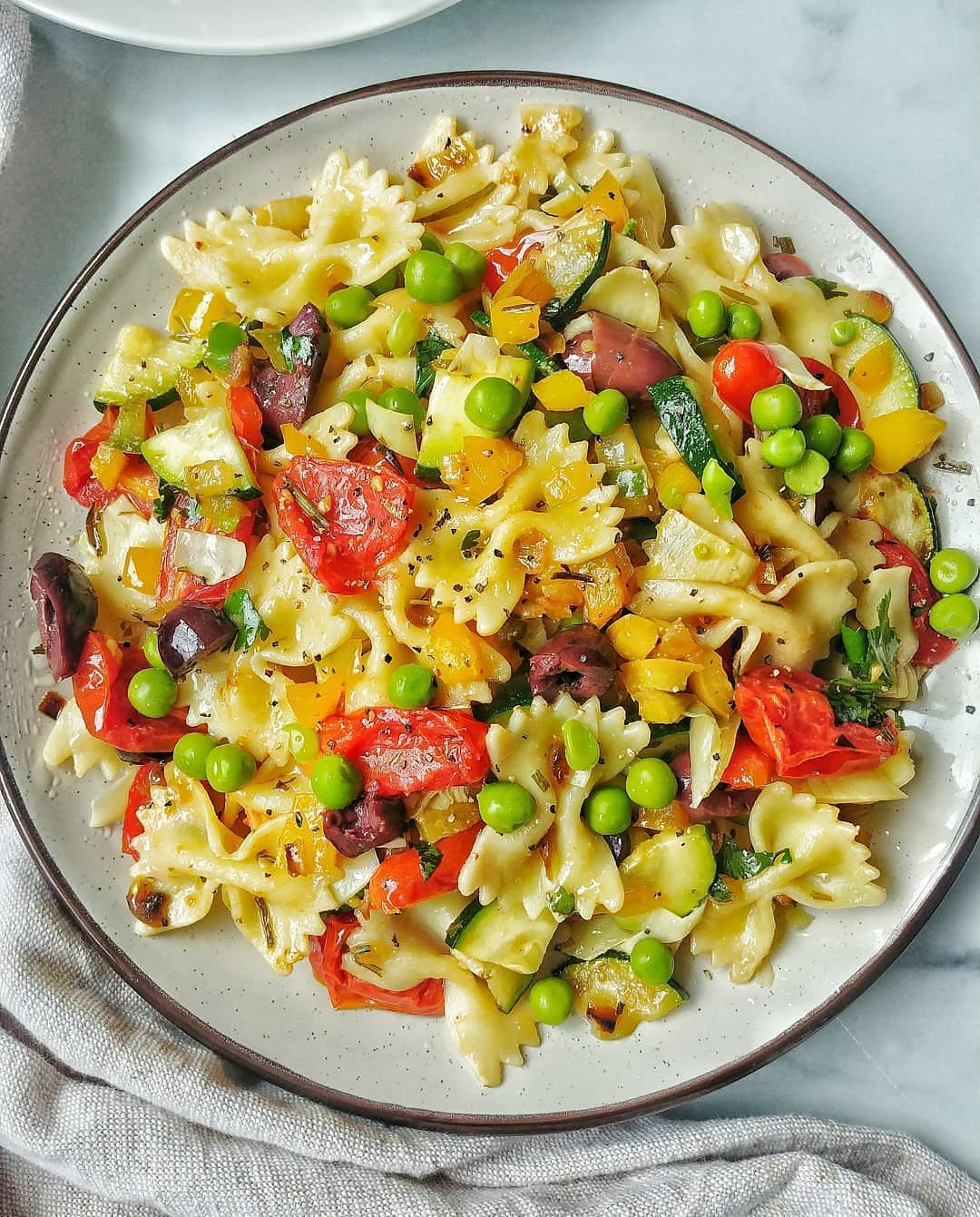 Roasted Tomato and Zucchini Farfalle
