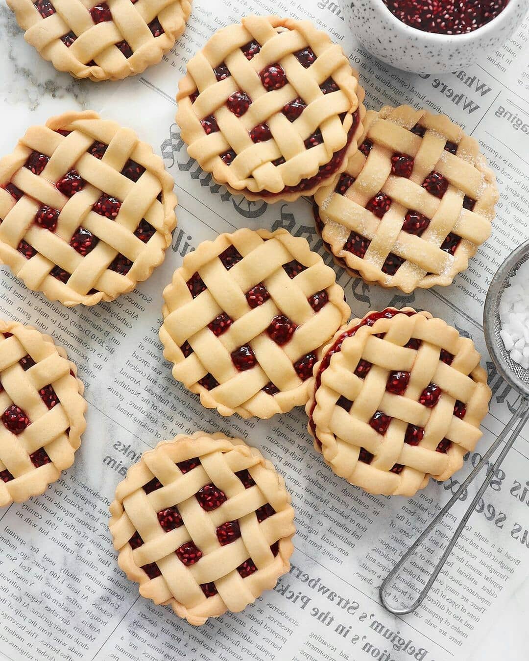 Vegan Linzer Cookies with Raspberry Chia Jam