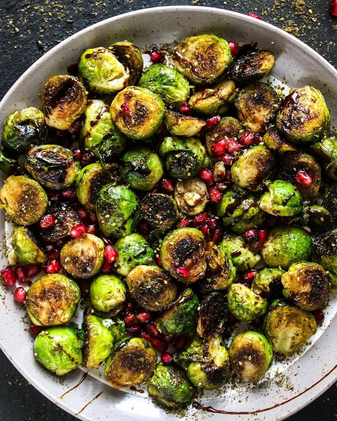 Charred Brussels Sprouts with Za'atar and Date Syrup