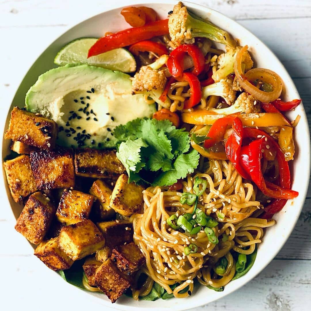 Crispy Tofu and Vegetable Stir-Fry Bowl
