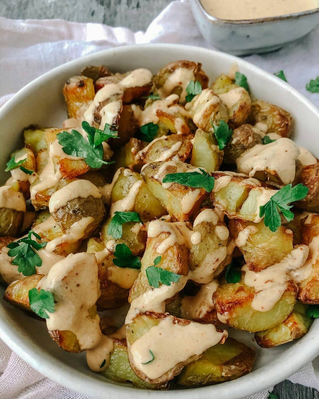 Vegan Baked Potatoes with Bravas Sauce