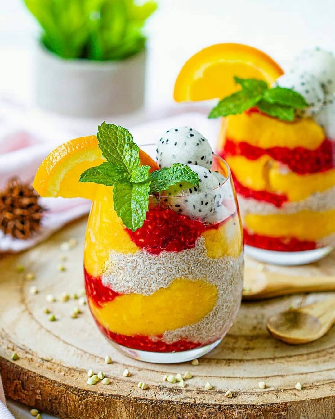 Mango Raspberry Chia Pudding