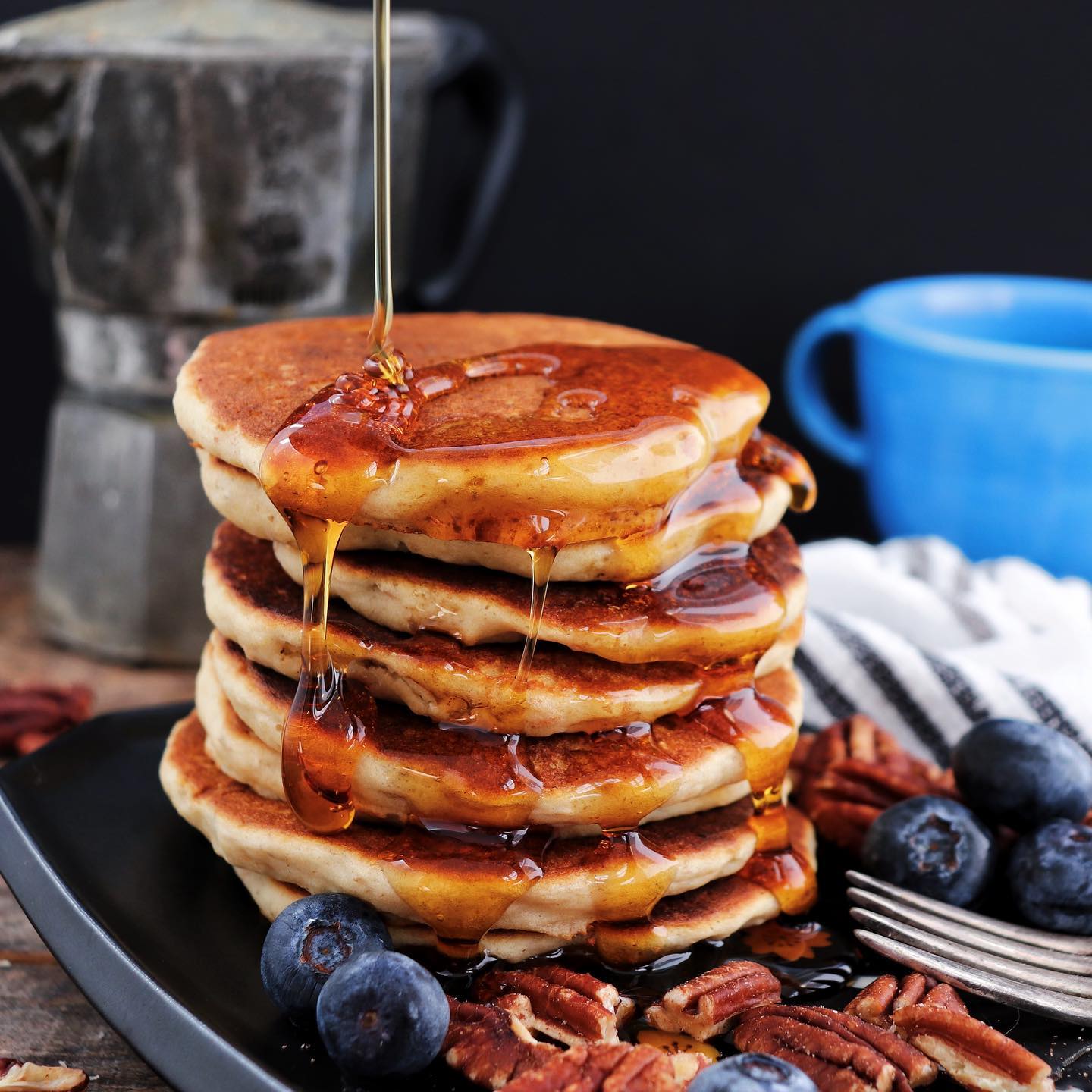 Multigrain Vegan Pancakes with Maple Flavor