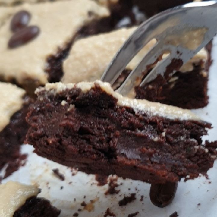 Healthy Zucchini Brownies with Espresso Cashew Frosting