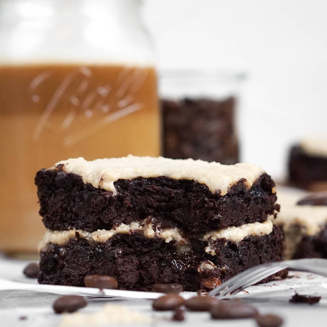 Healthy Zucchini Brownies with Espresso Cashew Frosting