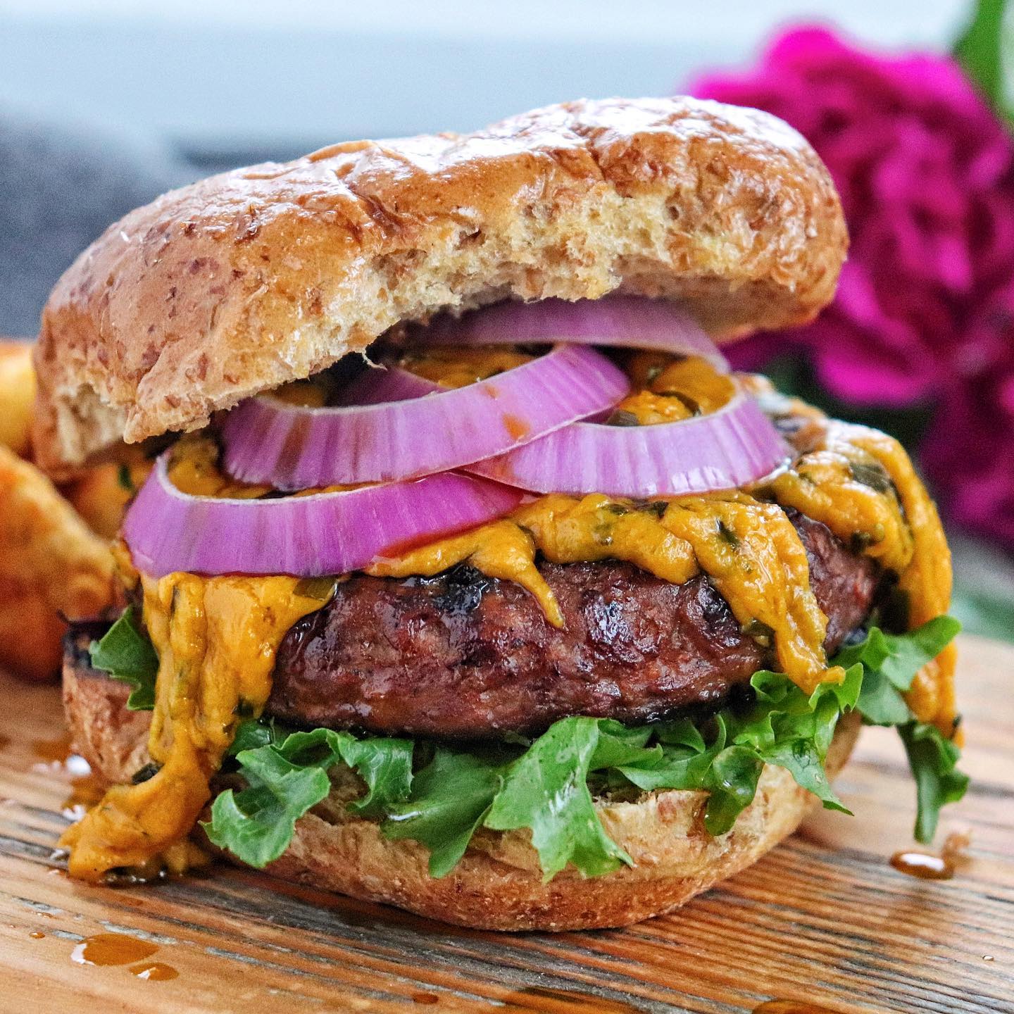 Slaughterhouse Chive Vegan Burger