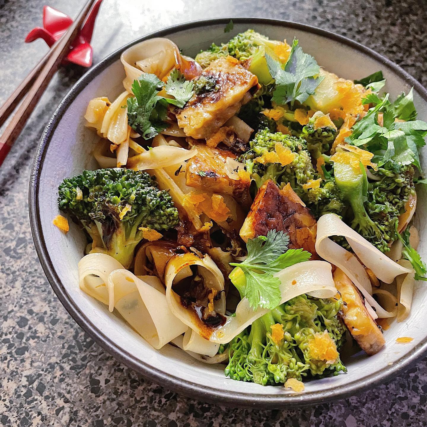 Hoisin Rice Noodle Stir-Fry Bowl