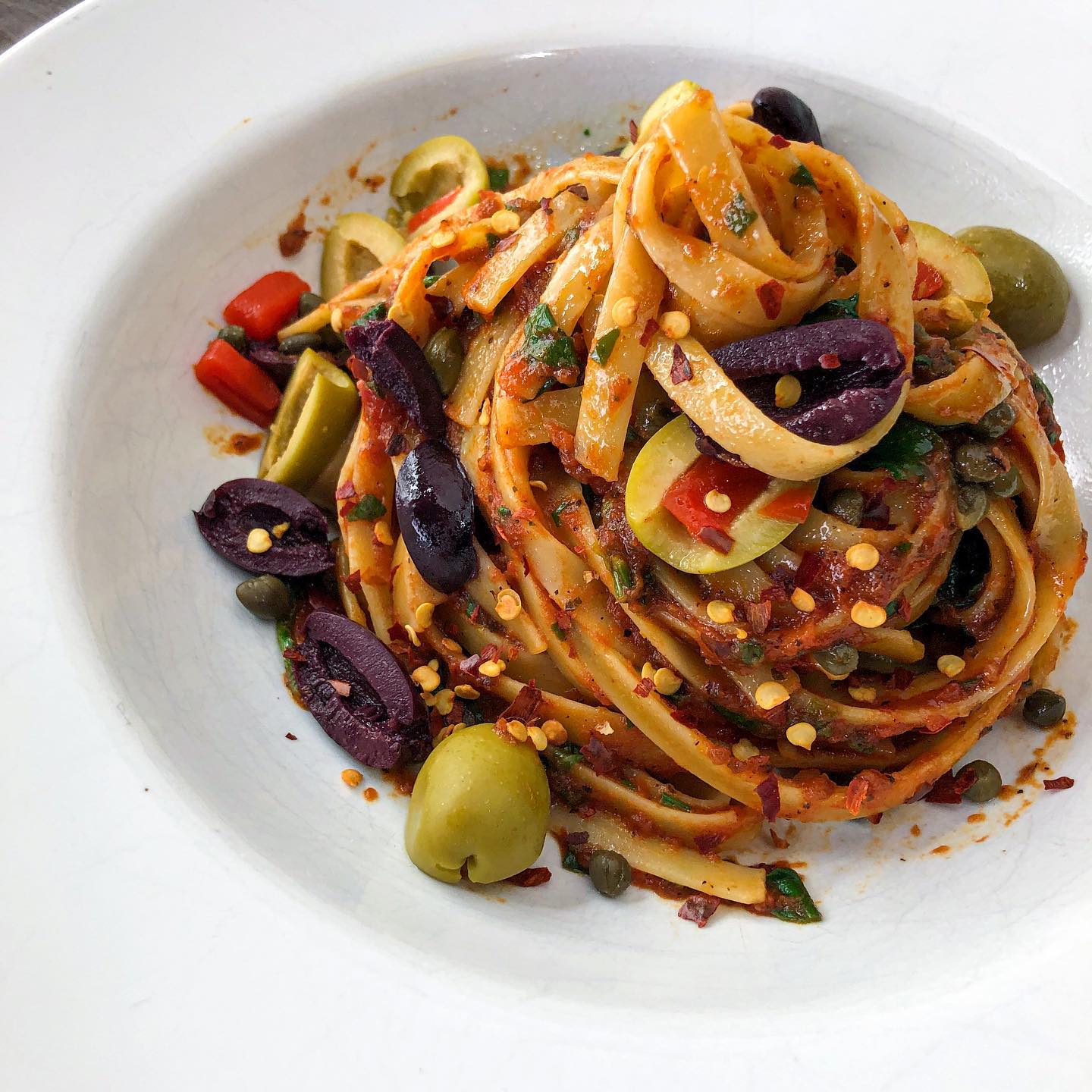 Pasta Puttanesca Inspired Dinner