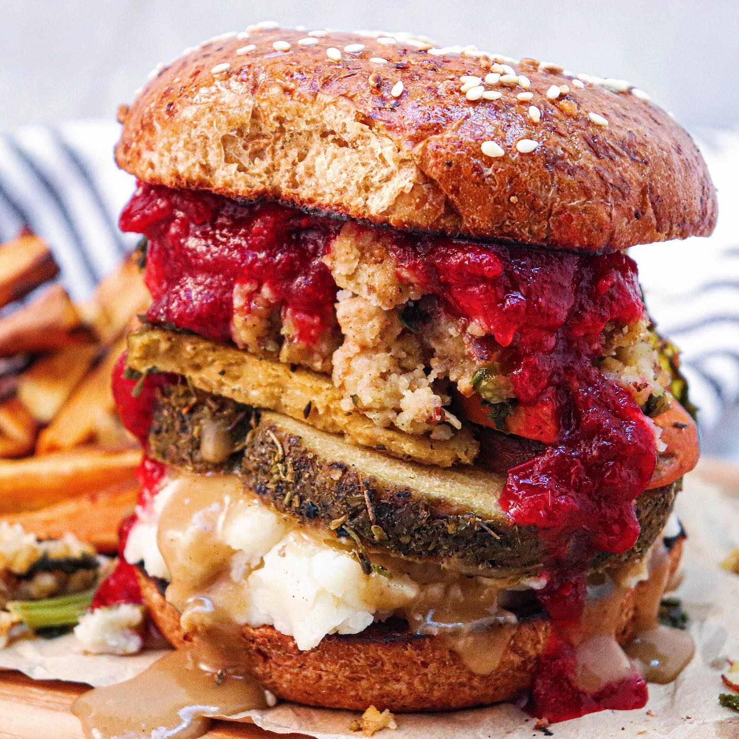 Vegan Thanksgiving Leftover Sandwich