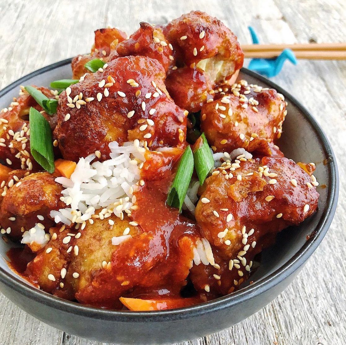 Battered Baked Cauliflower with Sesame Sauce