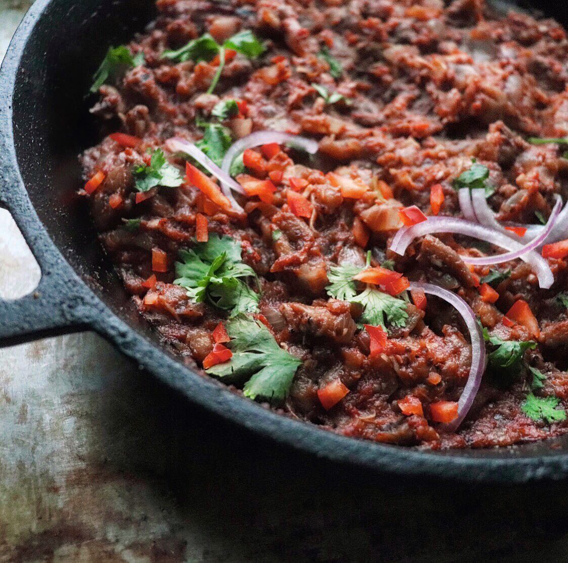 Smoky Mashed Eggplant Curry