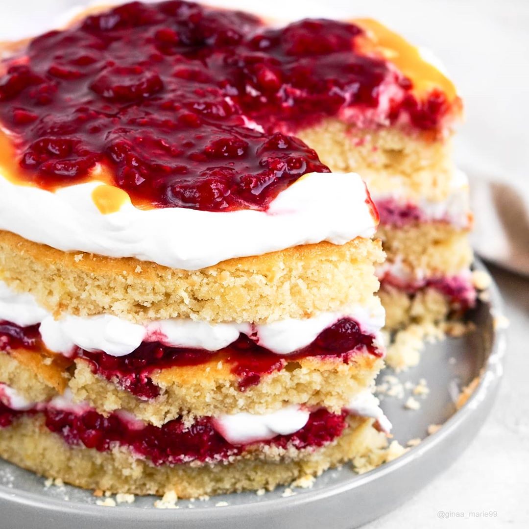 Lemon Raspberry Mango Jam Cake