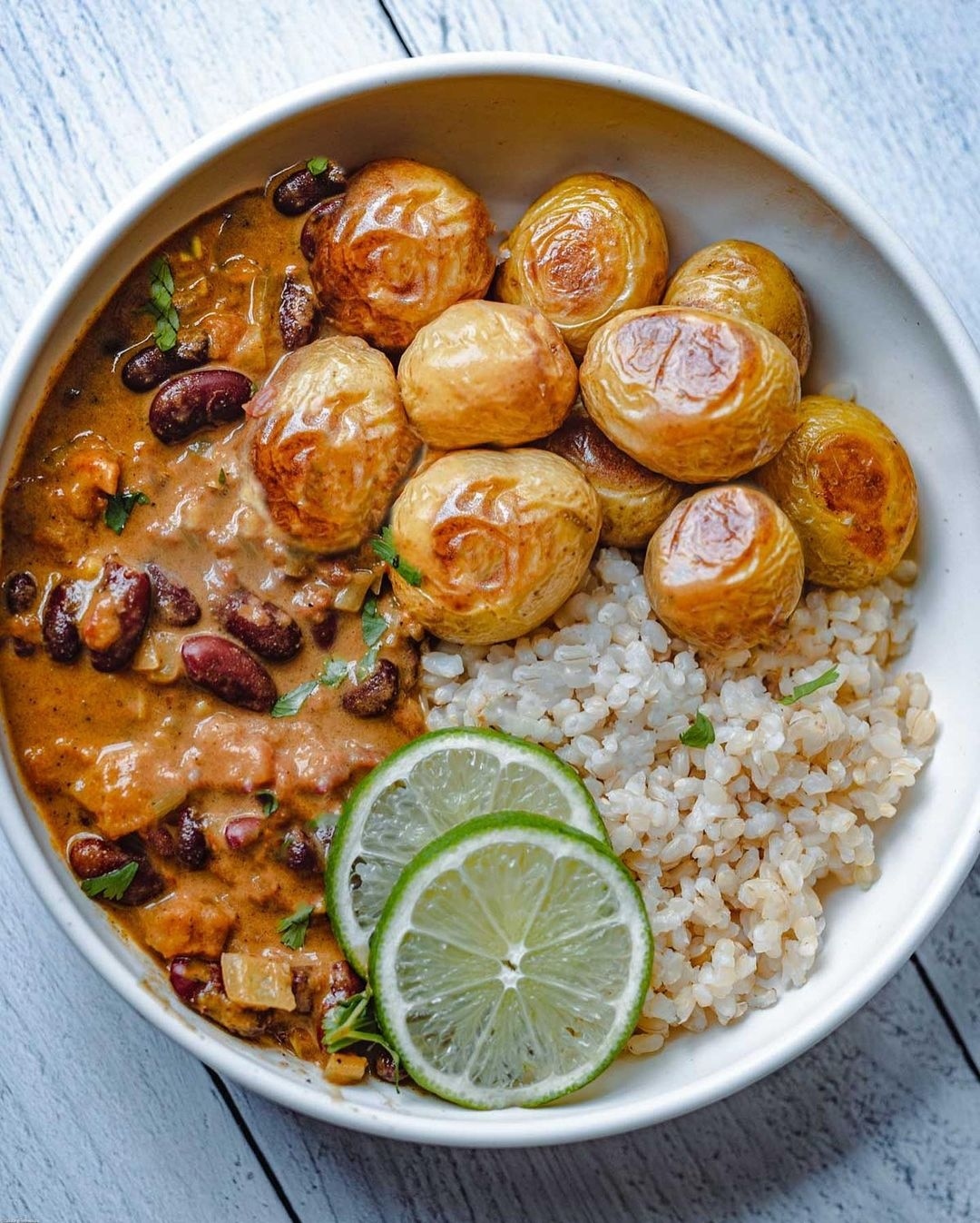 Bean Curry with Roasted Potatoes