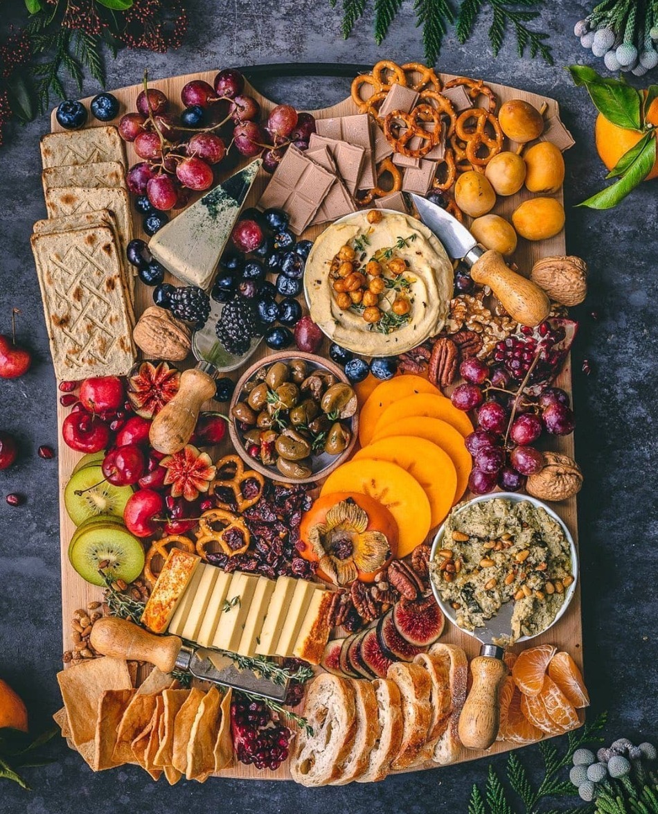 Festive Platter with Homemade Hummus