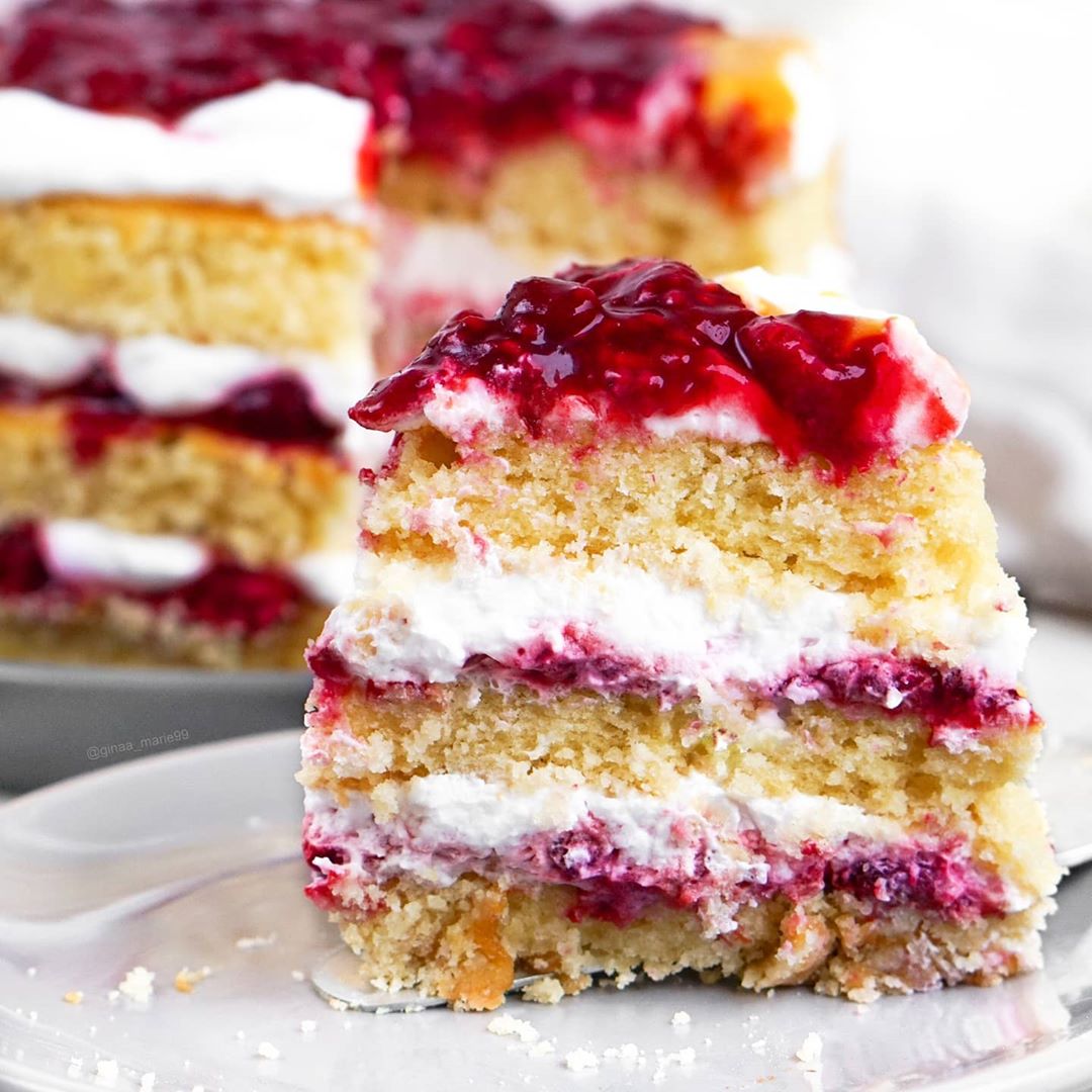 Lemon Raspberry Mango Jam Cake