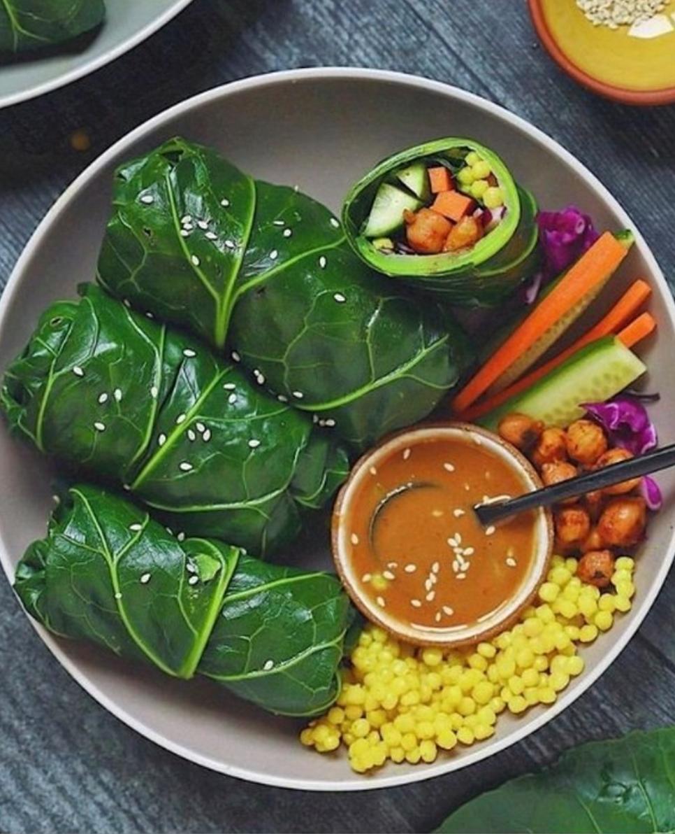Chickpea and Veggie Collard Wraps