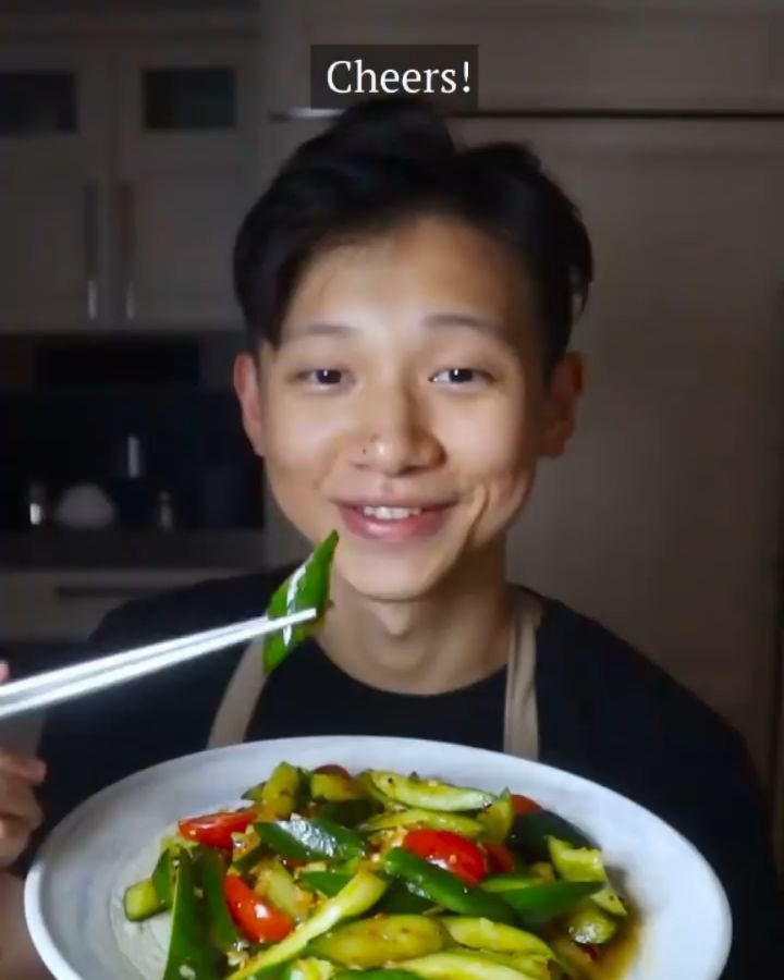Smashed Cucumber Salad with Garlic Chili Oil