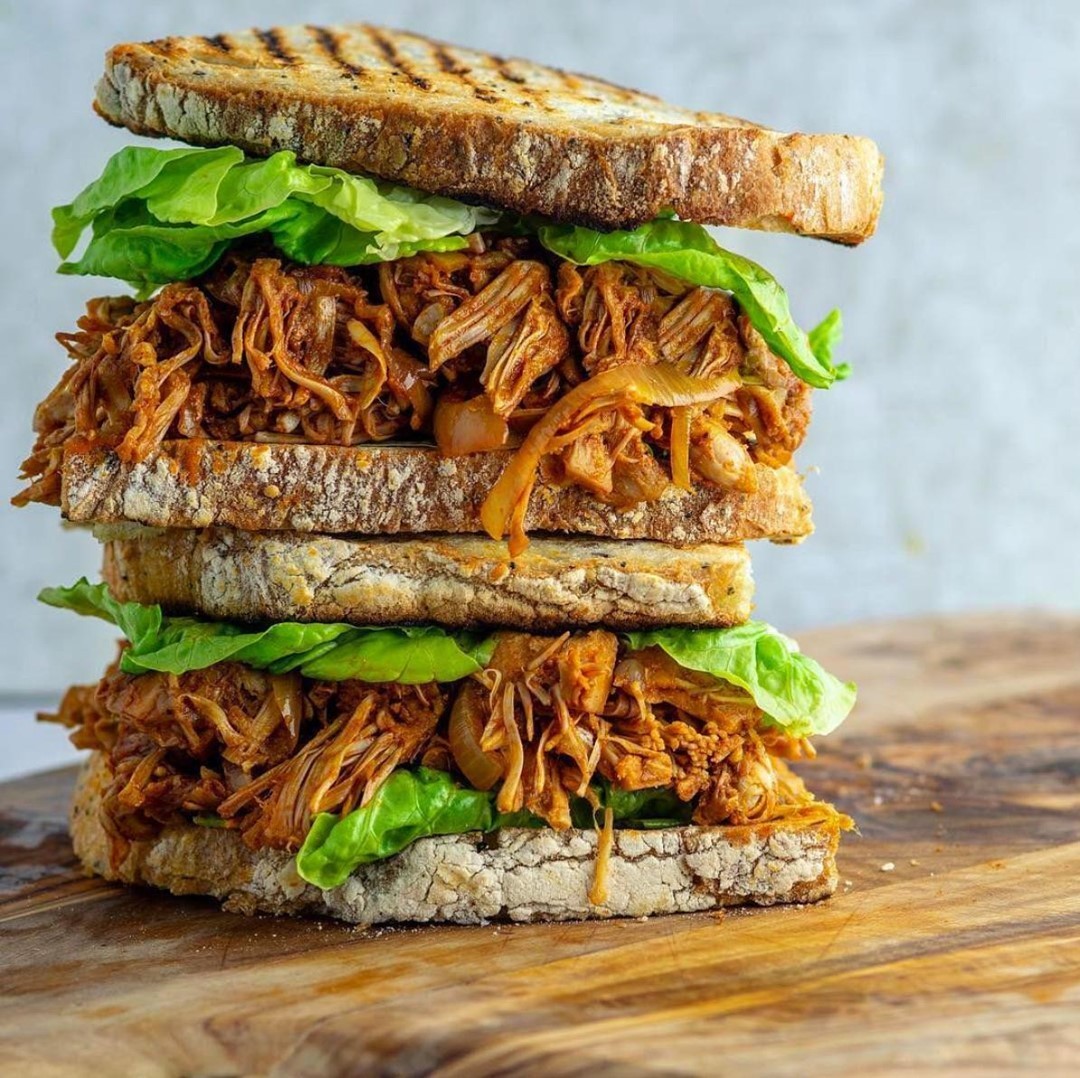 Smoky Vegan Pulled Jackfruit Sandwich