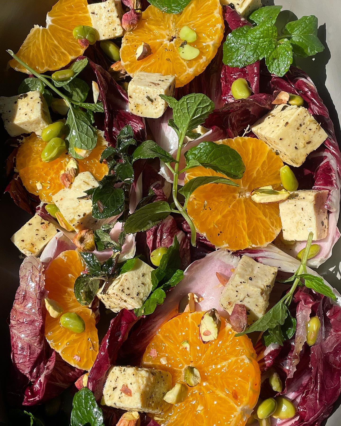 Marinated Tofu and Radicchio Salad with Mint