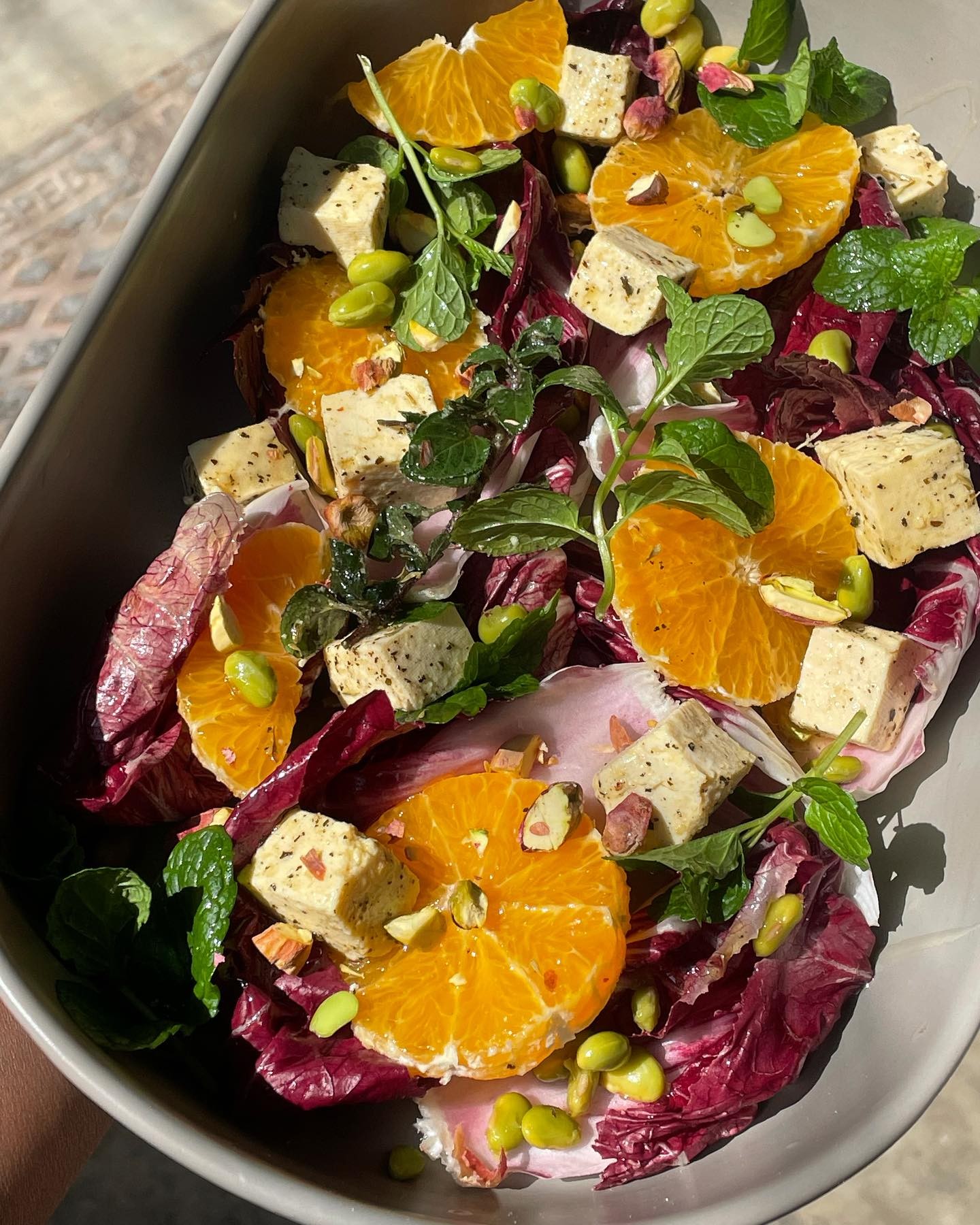 Marinated Tofu and Radicchio Salad with Mint
