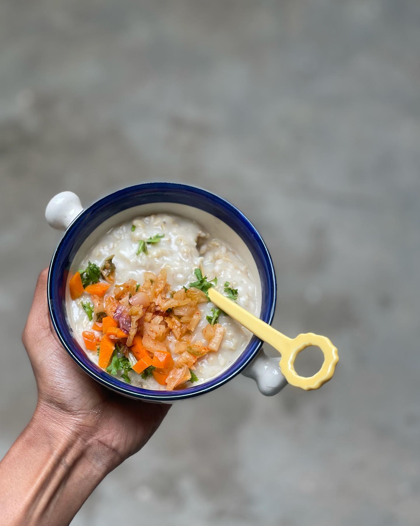 Cheesy Kimchi Oatmeal