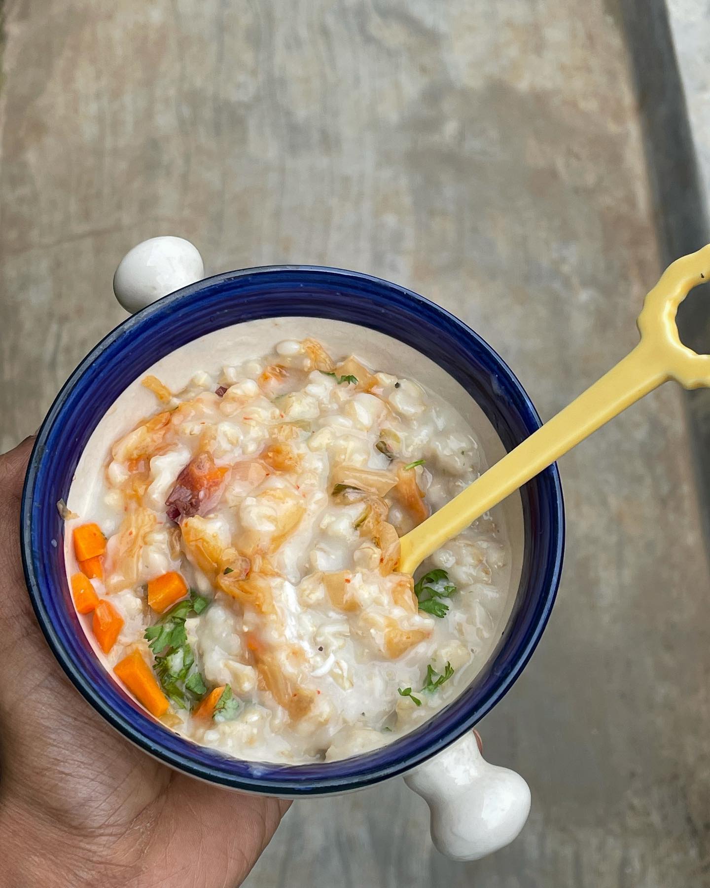Cheesy Kimchi Oatmeal