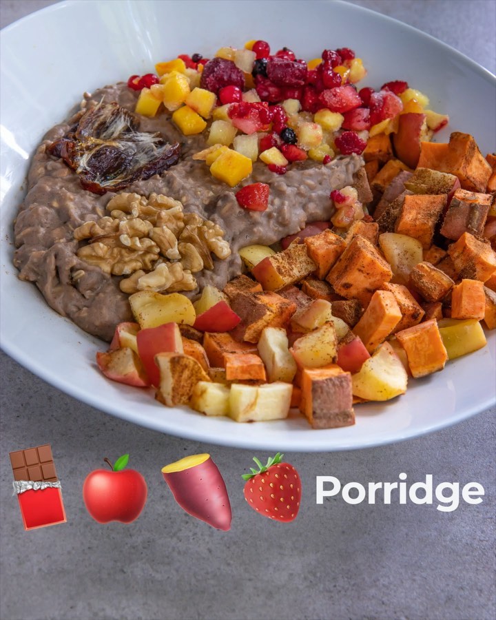 Vegan Protein Porridge with Fruits and Oats