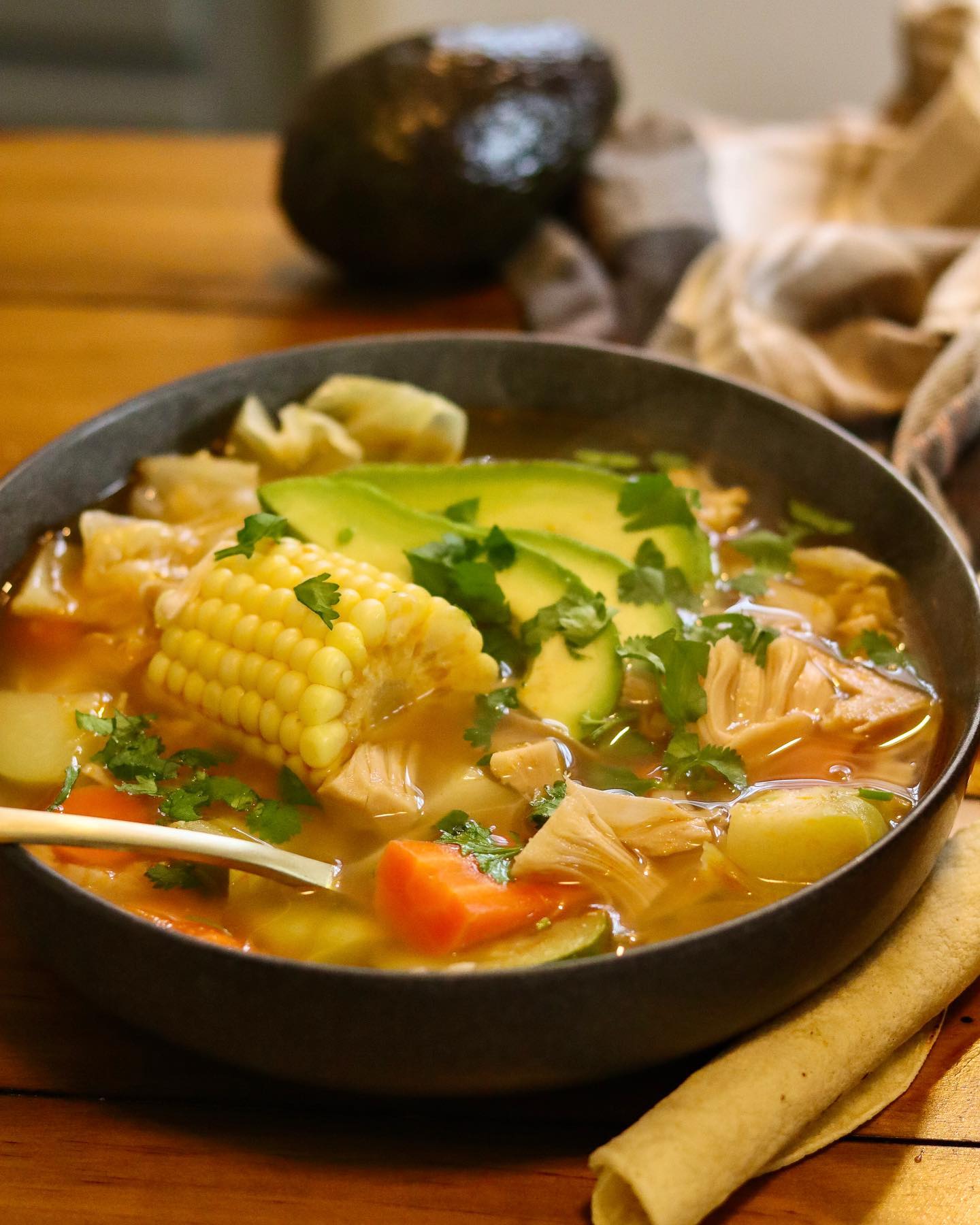 Cozy Mexican Chicken Soup with Jackfruit