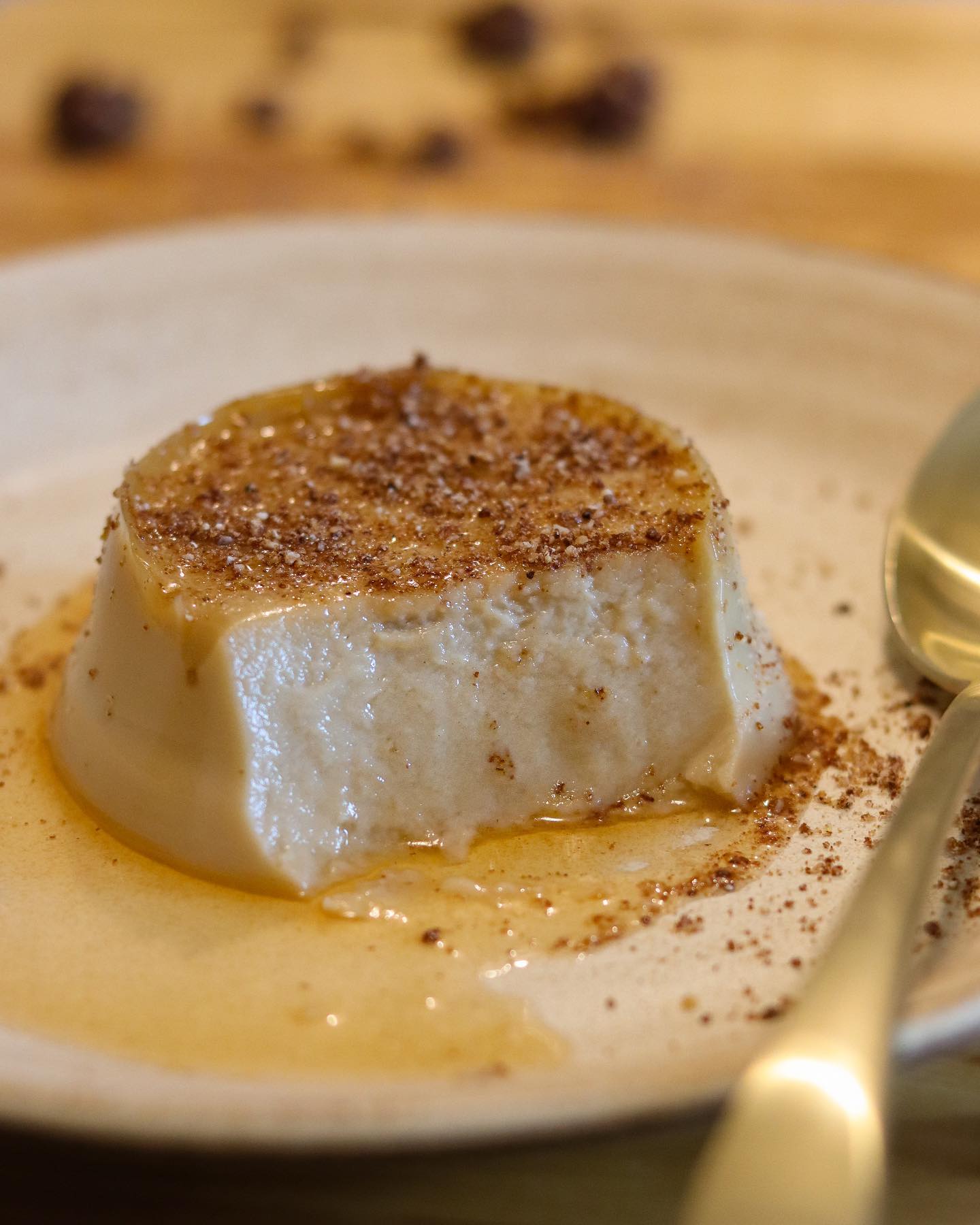 Vegan Chocolate Flan with Dark Chocolate Sea Salt Granola