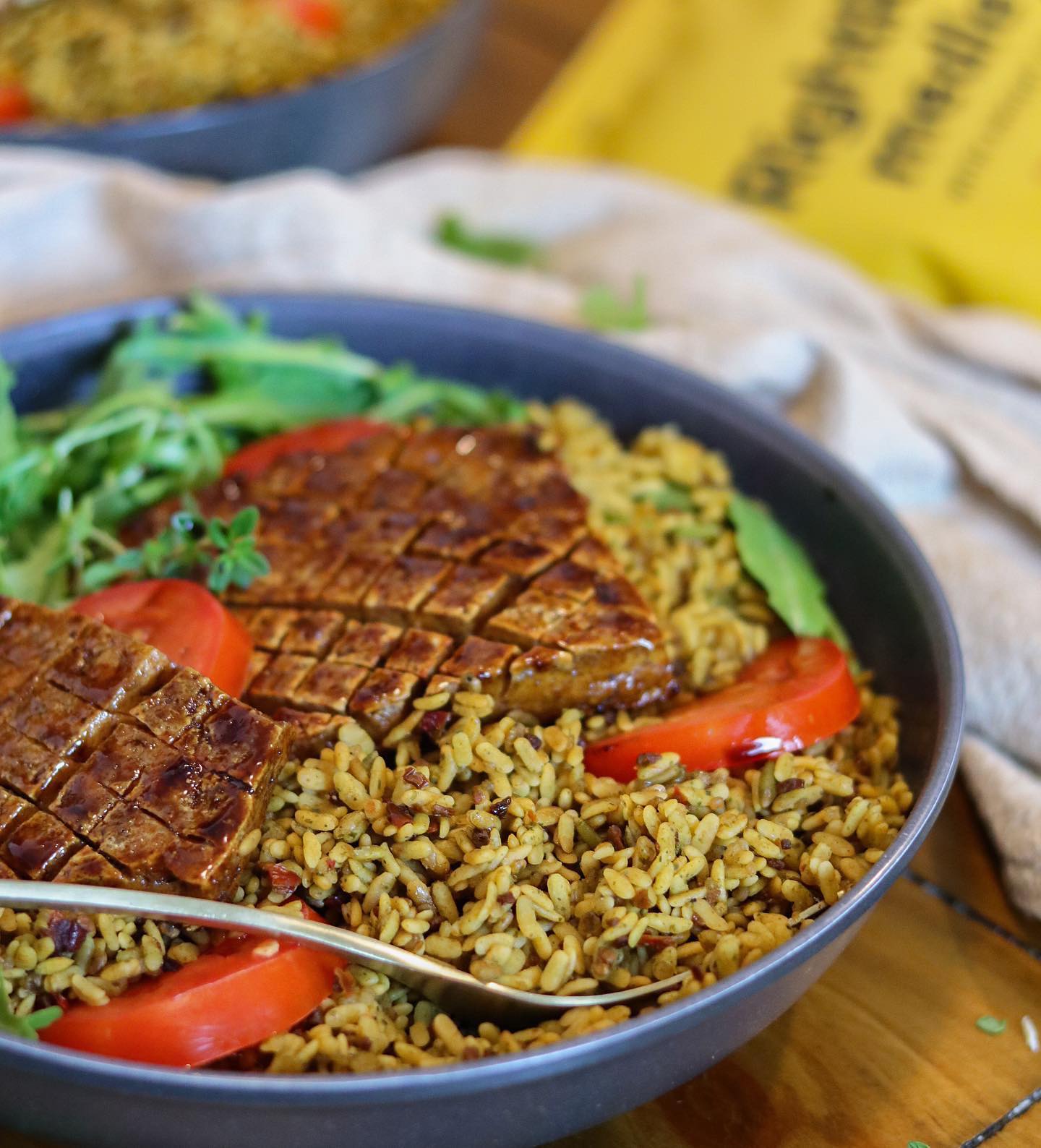 Fluffy Tomato Herb Medley Tofu with Rightrice