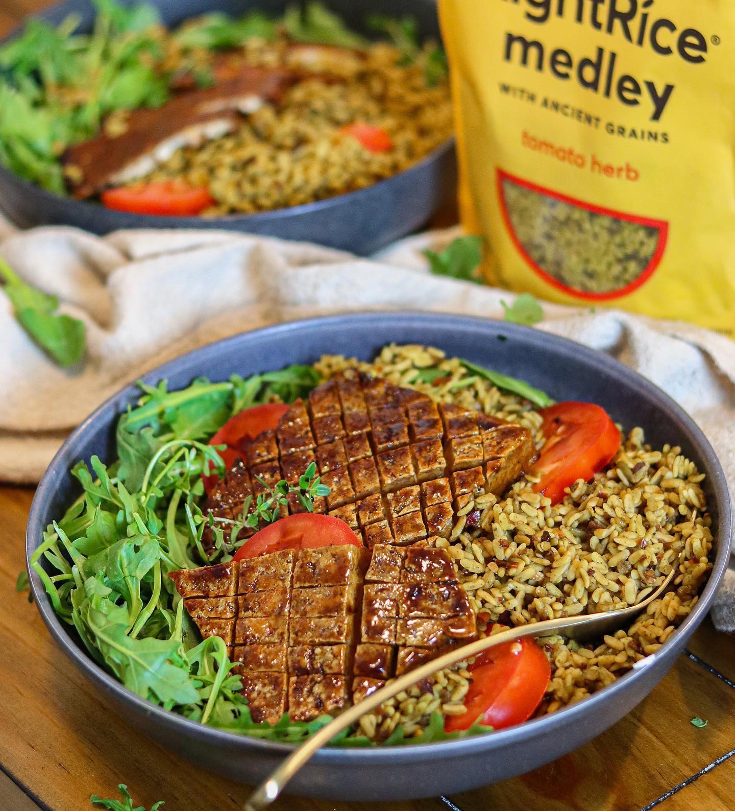 Fluffy Tomato Herb Medley Tofu with Rightrice