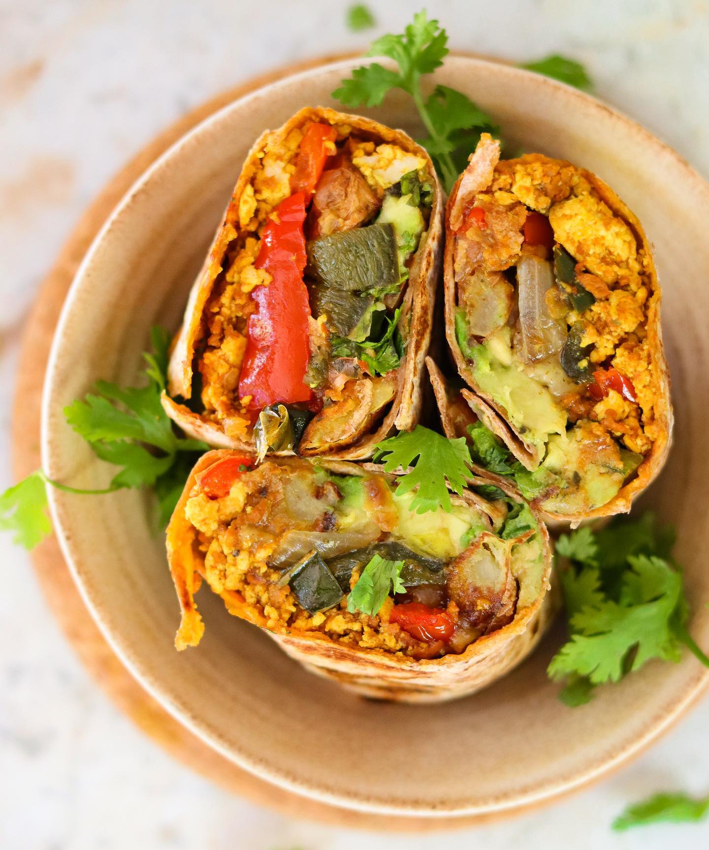 Vegan Breakfast Burrito with Tofu-Chorizo Scramble
