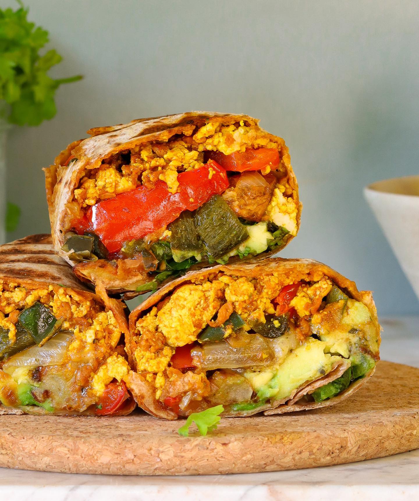 Vegan Breakfast Burrito with Tofu-Chorizo Scramble