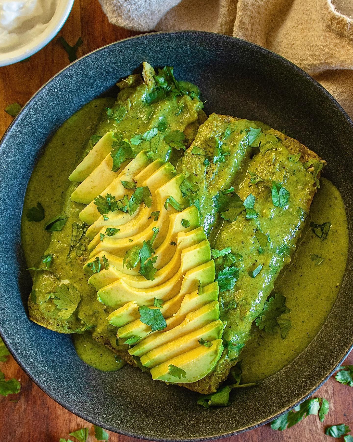 Vegan Enchiladas with Green Salsa