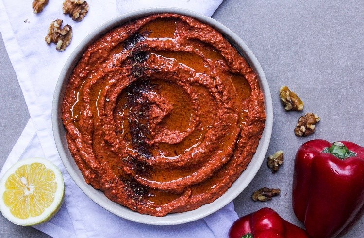 Muhammara Dip with Walnuts and Roasted Peppers