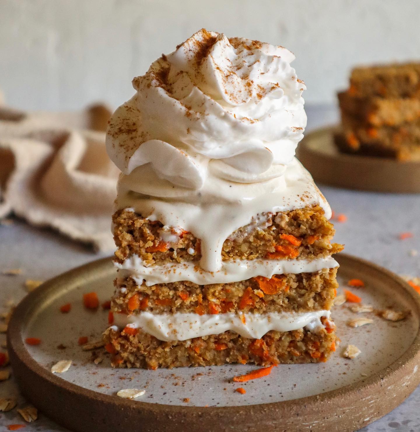 Carrot Cake Baked Oats with Cream Cheese Frosting