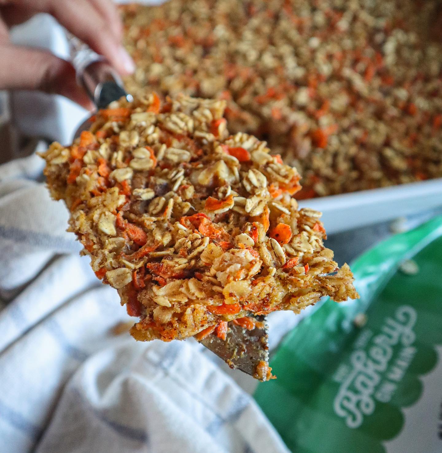 Carrot Cake Baked Oats with Cream Cheese Frosting