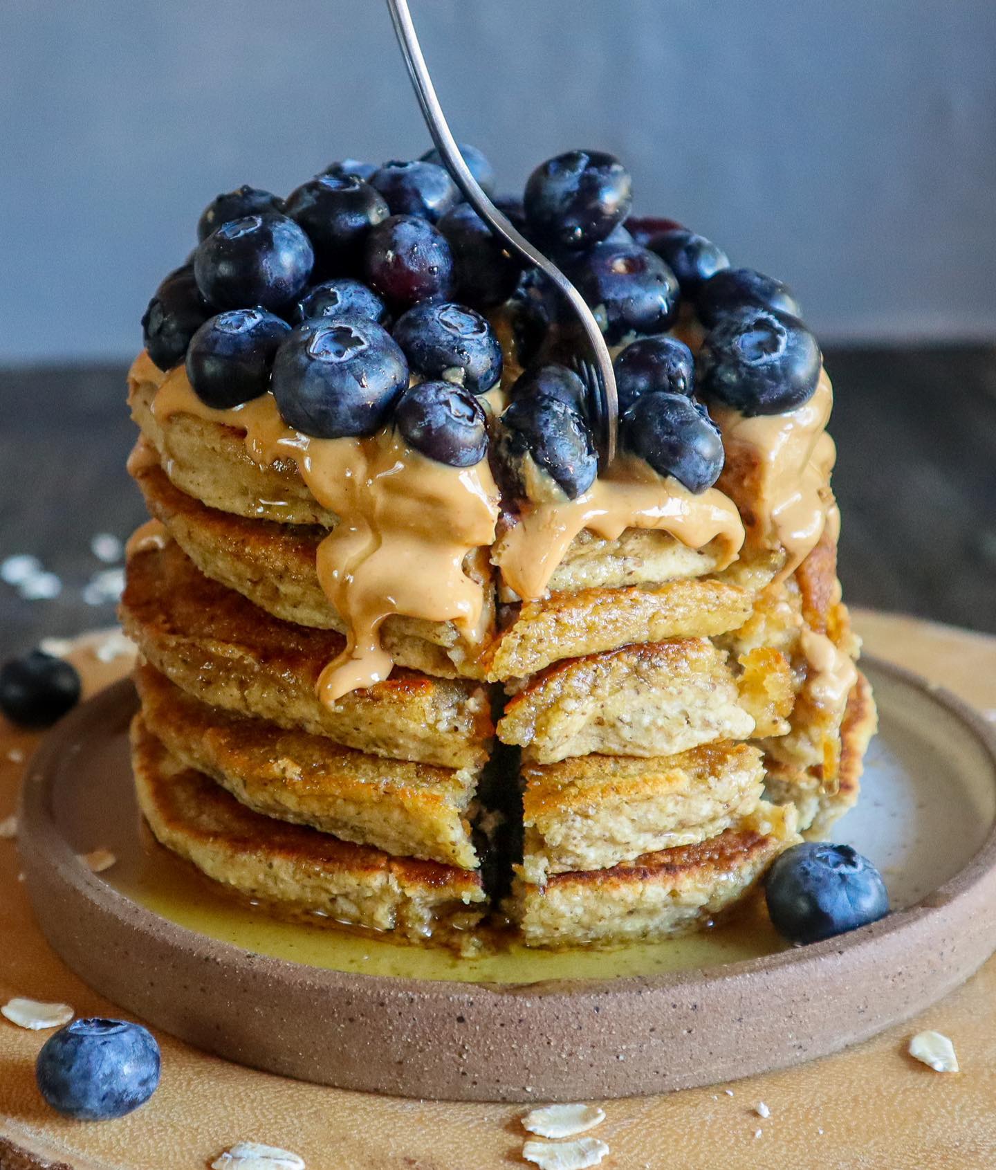 Fluffy Gluten-Free Vegan Blueberry Pancakes