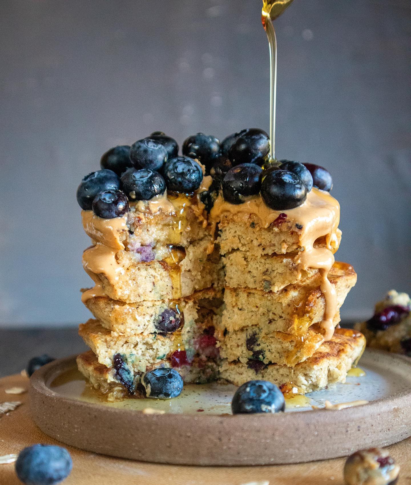 Fluffy Gluten-Free Vegan Blueberry Pancakes