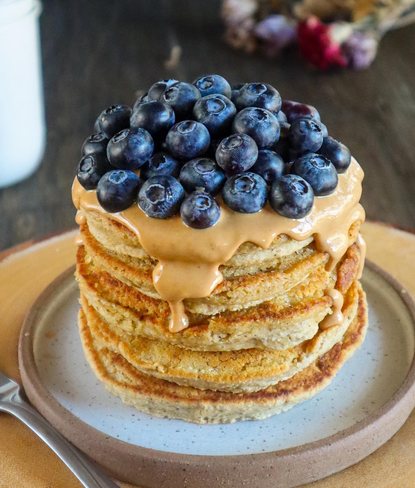 Fluffy Gluten-Free Vegan Blueberry Pancakes