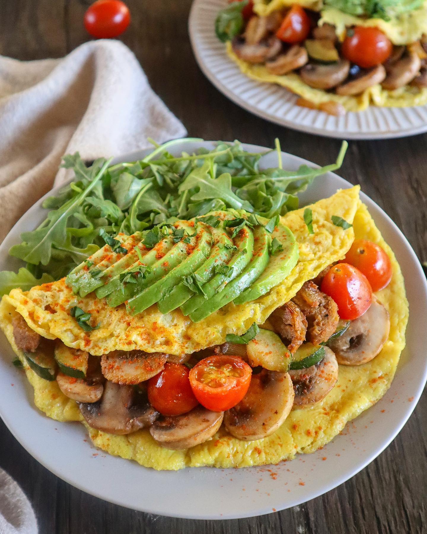 Vegan Omelette with Vegetables and Herbs