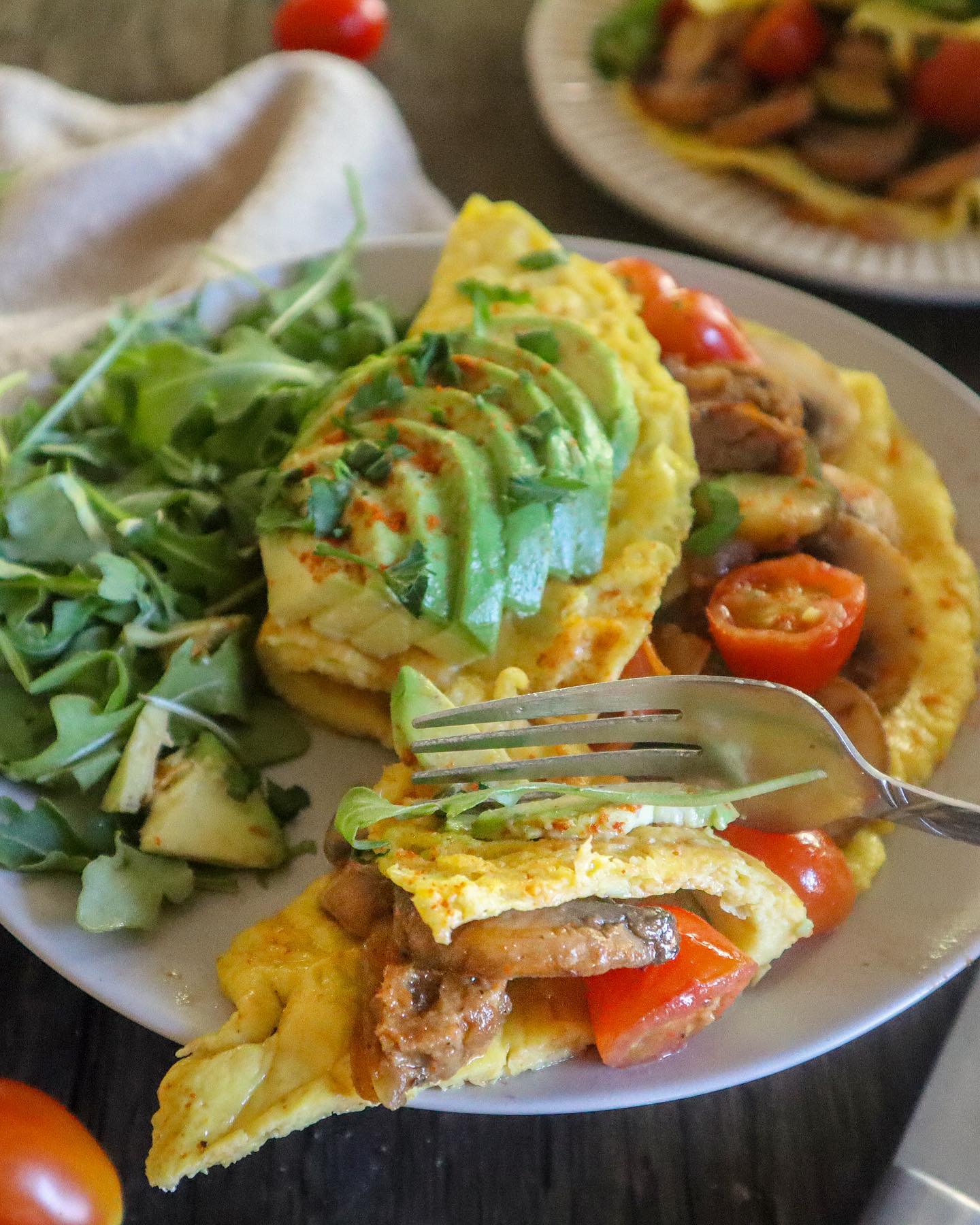 Vegan Omelette with Vegetables and Herbs