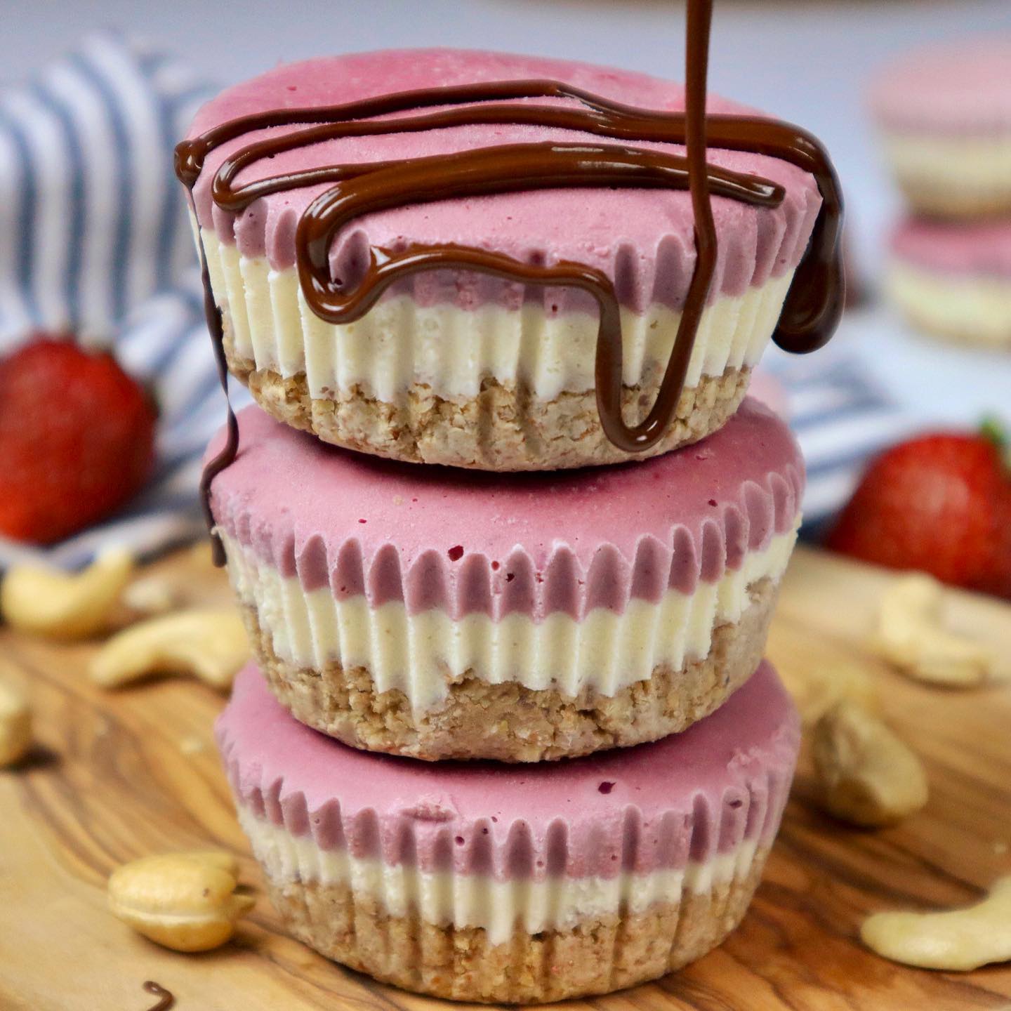 Vegan Strawberry Cherry Cheesecake Cups