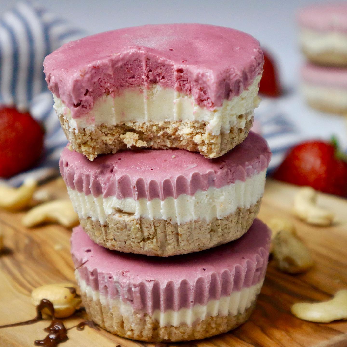 Vegan Strawberry Cherry Cheesecake Cups