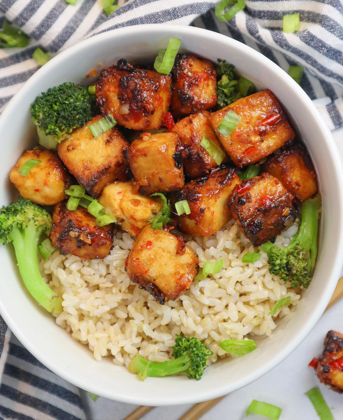 Crispy Air-Fried Tofu with Sweet Chili Sauce