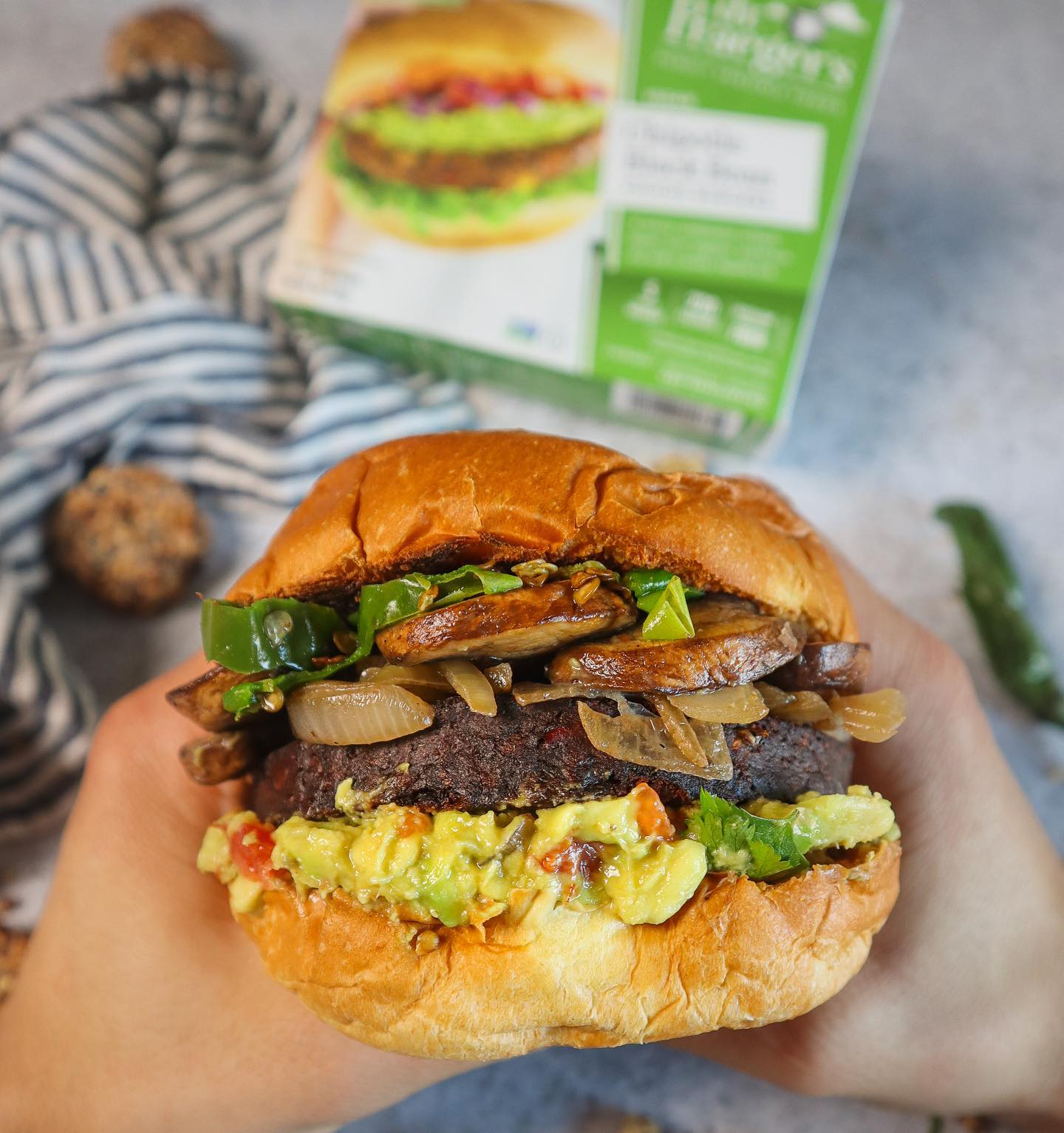 Chipotle Black Bean Veggie Burger Assembly