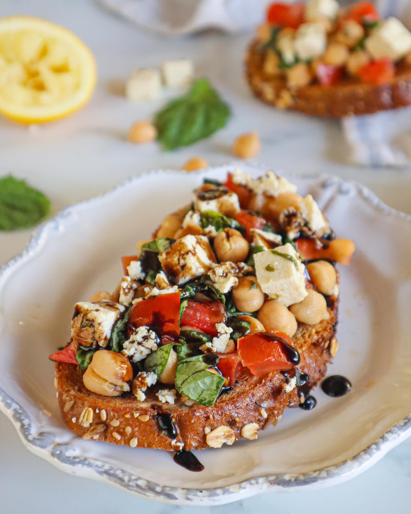 Tangy Chickpea Salad with Balsamic Glaze