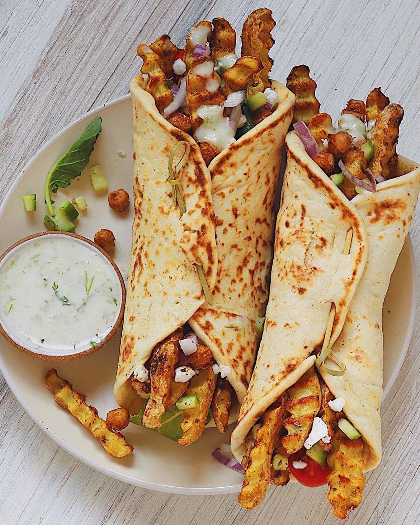 Vegan Veggie Gyros with Tzatziki