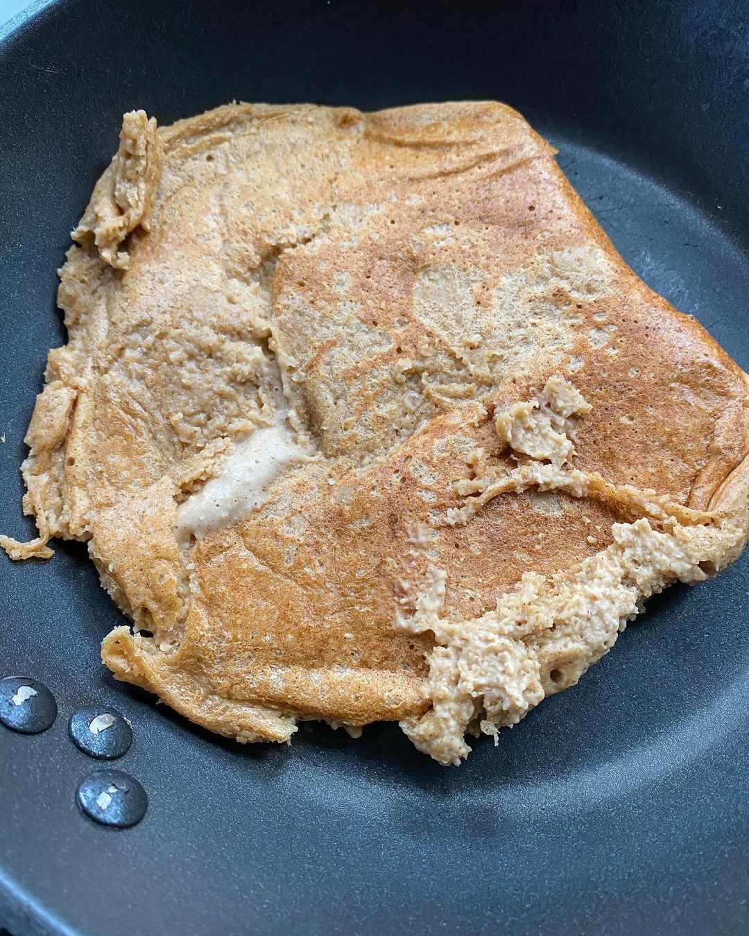 Scrambled Apple Pancakes with Banana and Oats